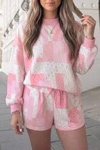 Patchwork Floral Print Shorts Set | S-XL & Plus 1X-4X