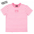 KD-MC-STRIPE MONOCHROME PATCH YOUTH BABY DOLL TOP-NEON PINK