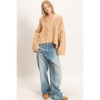 Cable Knit V-Neck Sweater