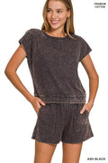 Premium Cotton Washed Sleeveless Top & Shorts Set Zenana