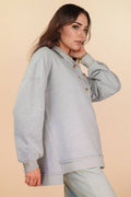 NT12225-Mock Neck Mineral Washed Knit Causal Top