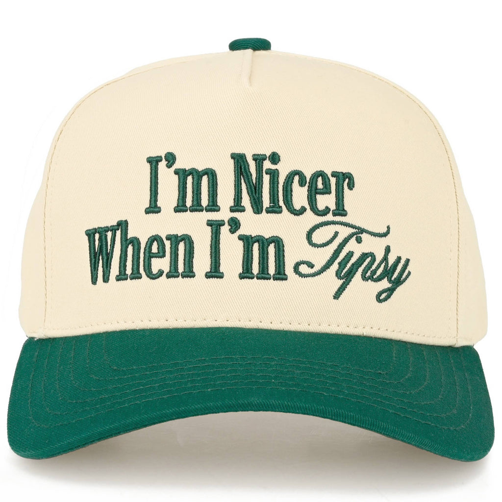 I'M NICER WHEN I AM TIPSY Letter on Two Tone Trucker Hat