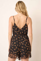 C30125A-DOT DITSY CAMI BUTTON DOWN ROMPER