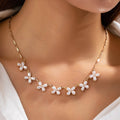 Charm Necklace-Delicate Pearl Flower | 80N92821