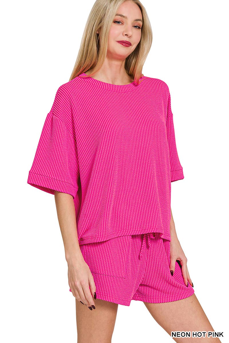 Rib Tee & Shorts 2pc Set