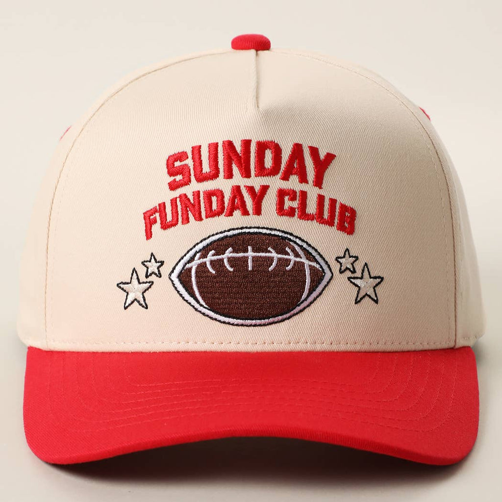 SUNDAY FUNDAY CLUB Embroidered Football Two-Tone Trucker Hat