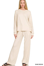 Soft Melange Hacci Long Slv Tee And Pants Set