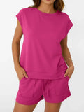 Casual Short Sleeve Top and Shorts Summer Set