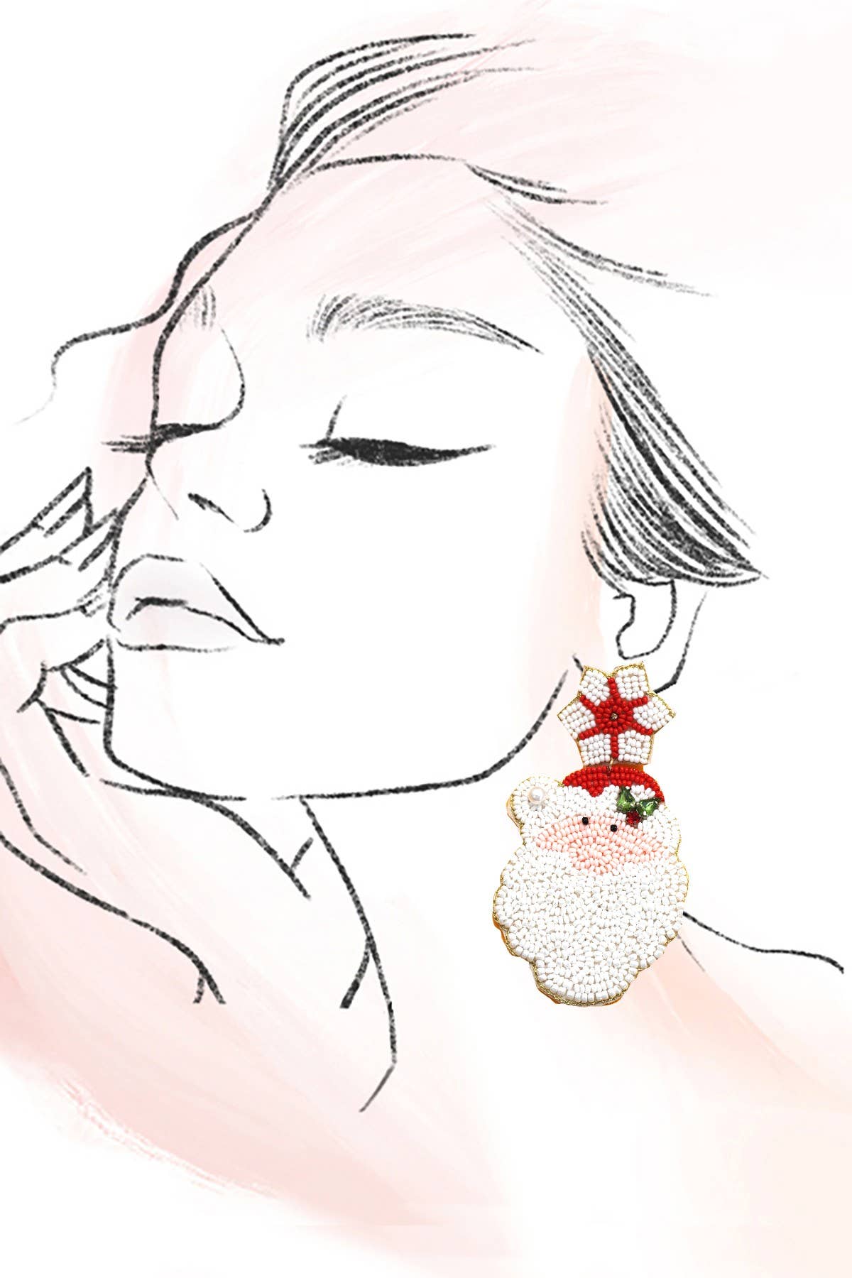 SANTA CLAUSE BEADED EARRINGS