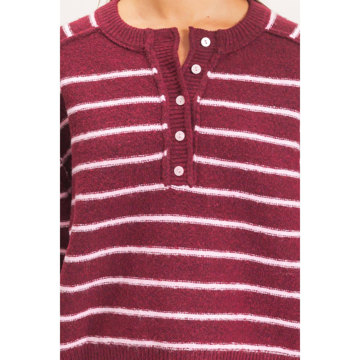 Stripe Henley Sweater