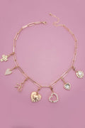 BOW HEART REMOVABLE MULTI CHARM NECKLACE | 80N91474