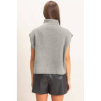 Sleeveless High Neck Sweater