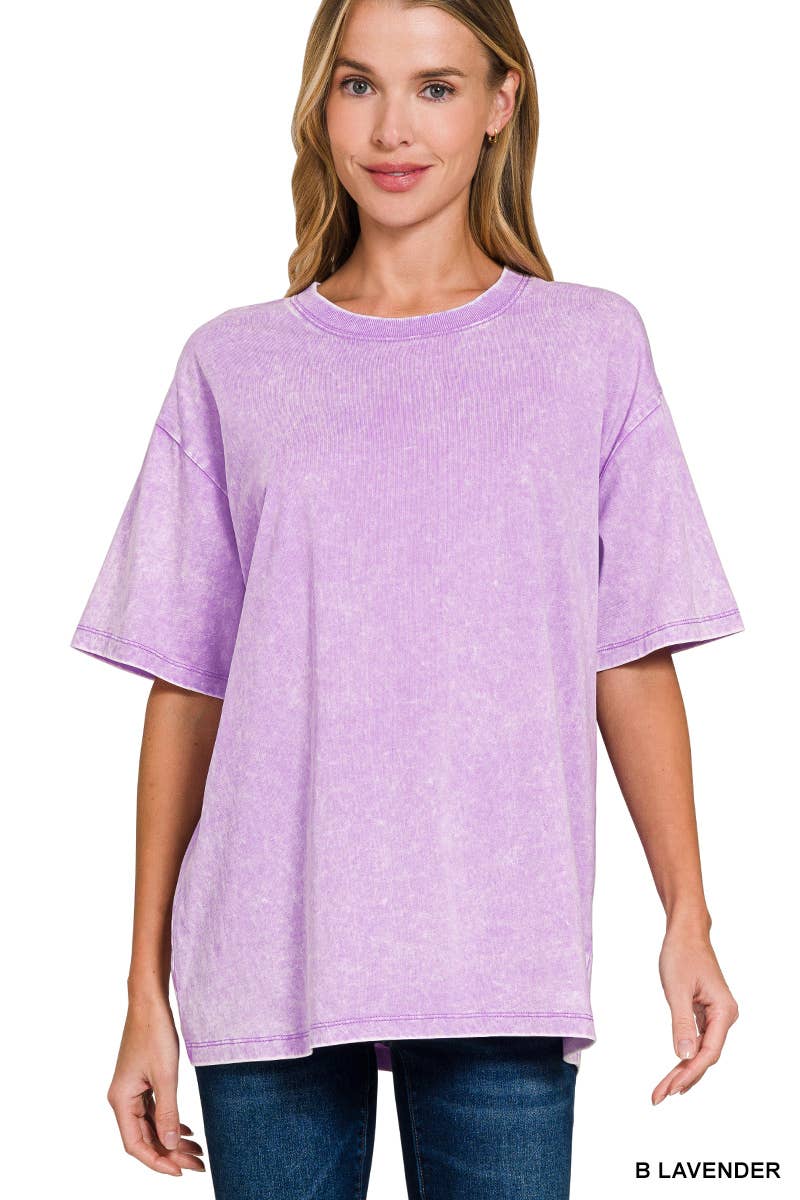 `Vintage Wash Oversize Cotton Tee