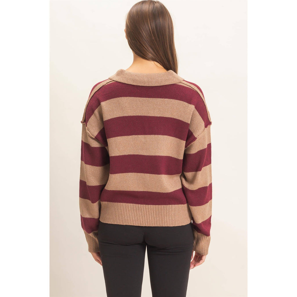 Rugby Stripe Polo Sweater