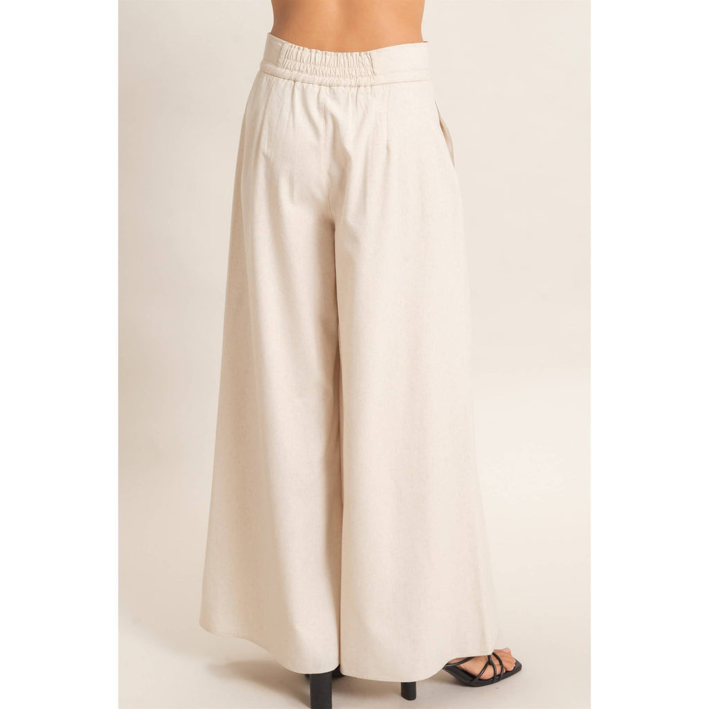 High-Waisted Pintuck Trousers