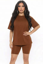 Loose Fit Top & Bike Shorts Set