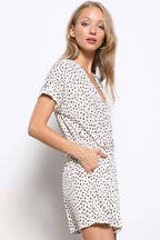 HR3016-ABTRACT PRINT ELASTICIZED SURPLICE ROMPER