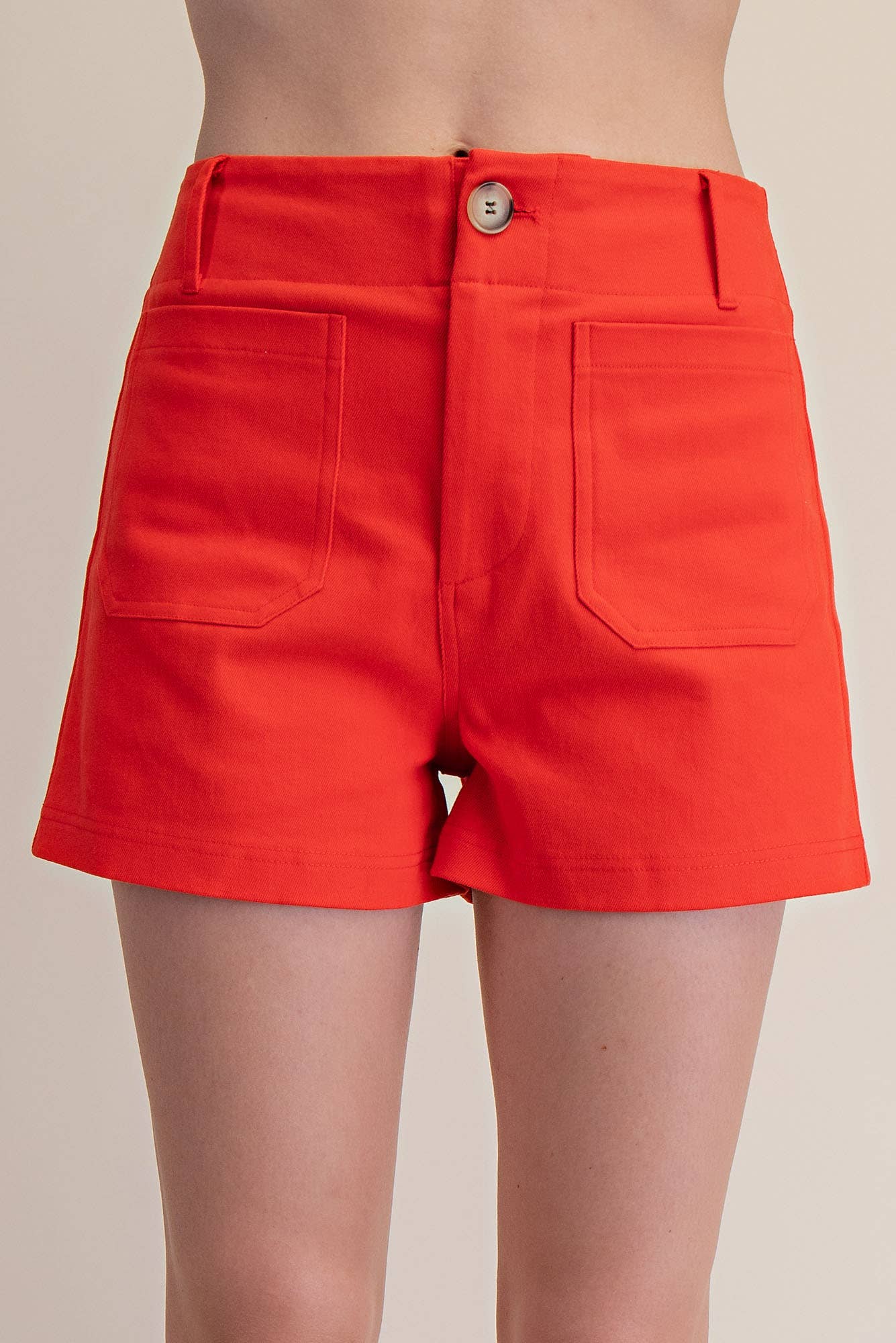 Stretch Shorts High Waist Front Pocket