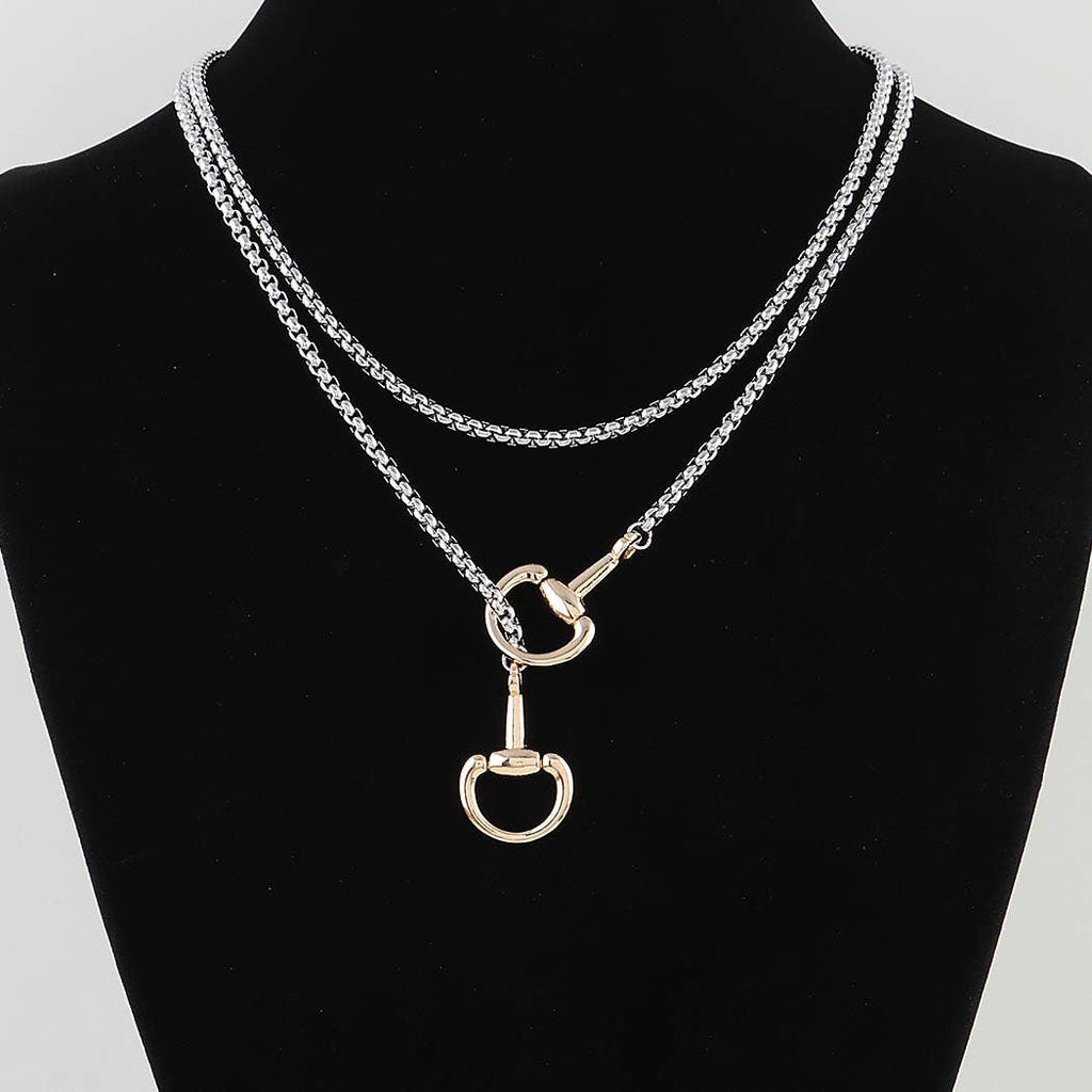 Polished Toggle Loop Box Chain Necklace