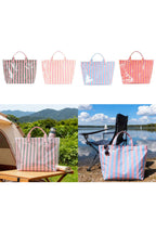Glossy Striped Large Tote Bag