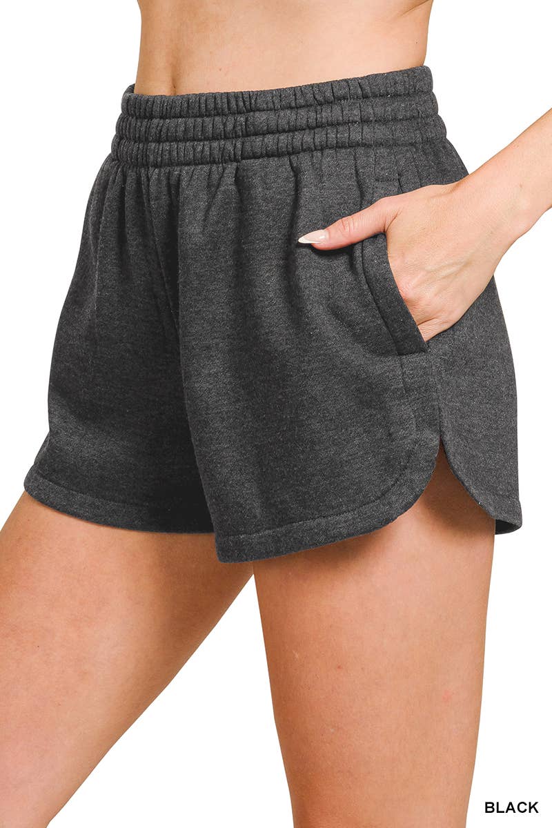 Elastic Waistband Dolphin Shorts