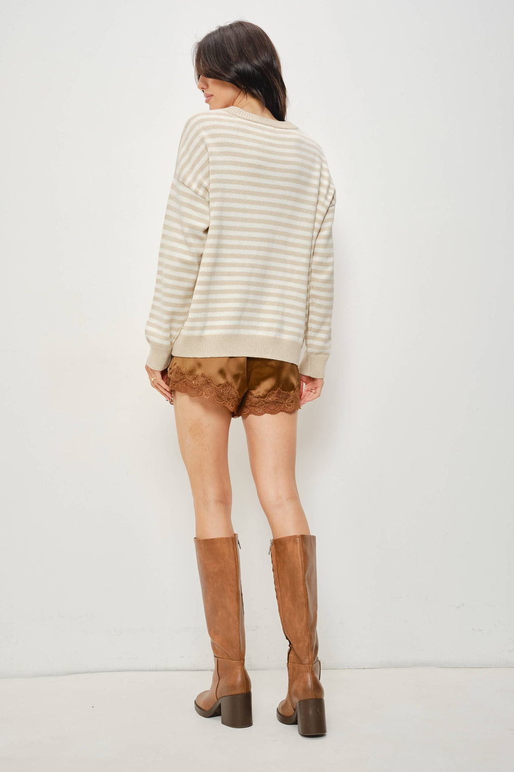 ZELDA MARTINI BEAD STRIPED SWEATER