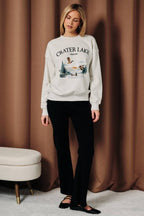 Crater Lake Oregon Mallard Graphic Long Sleeve Sweatshirt