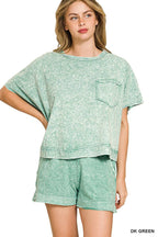 Halo Snow Washed Boxy Top N Shorts Set