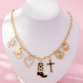 Western Charm Necklace - Boot cross heart | 80N92712