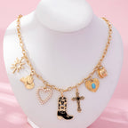 Western Charm Necklace - Boot cross heart | 80N92712