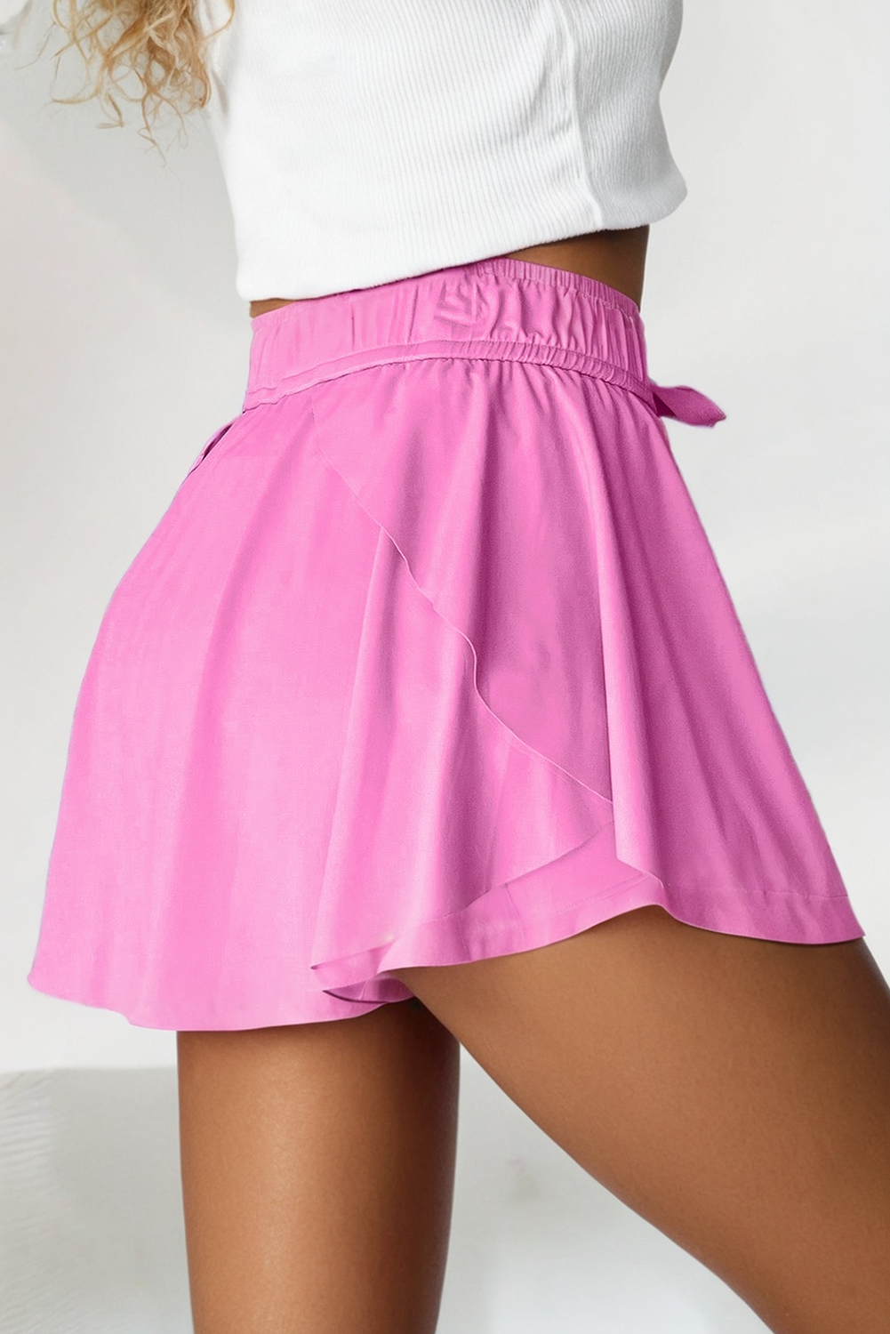LAS Drawstring Elastic Waistband Lined Tennis Skorts (S-XL)