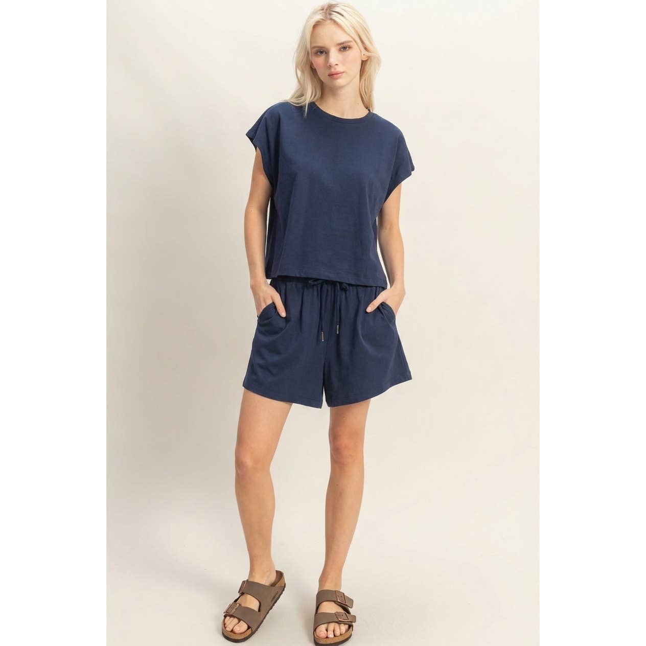 Cap Sleeve Boxy Top And Shorts Set