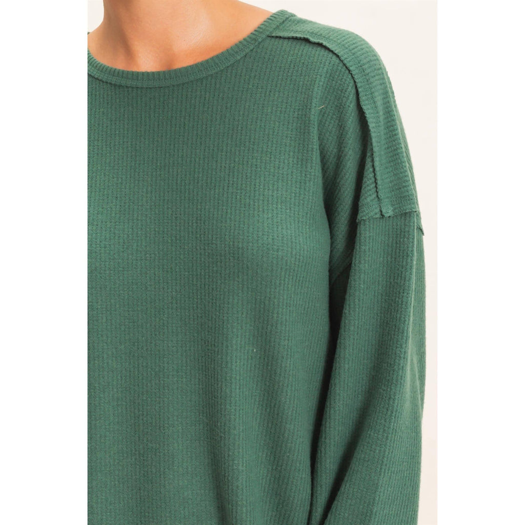 Raw Edge Waffle Sweatshirt