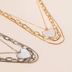 Layered Necklace | Heart Charm