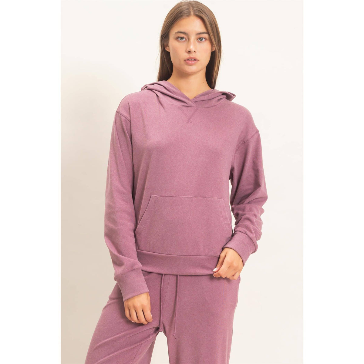 Long Sleeve Hoodie With Kangaroo Pocket