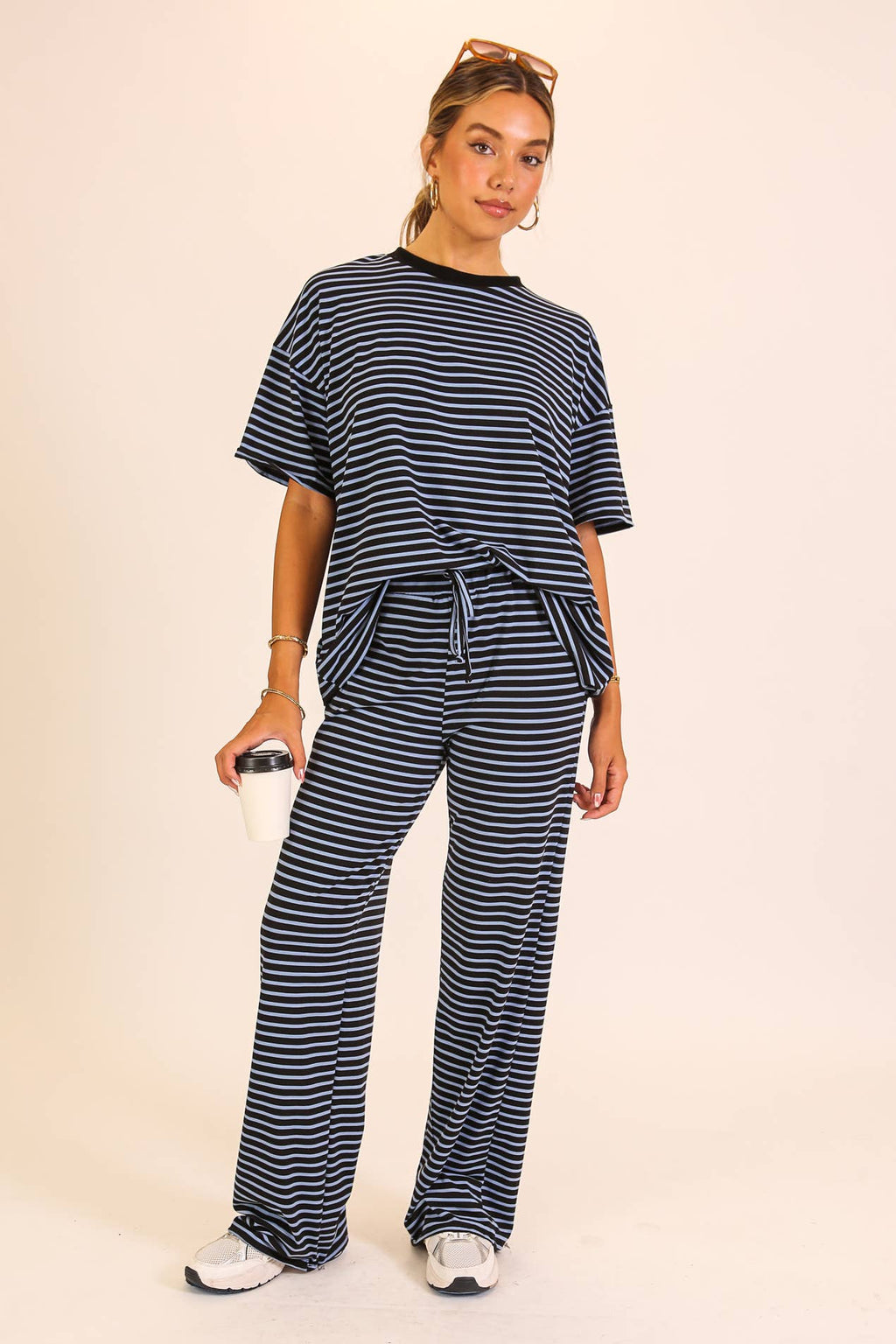 Striped Lounge Top & Pants Set
