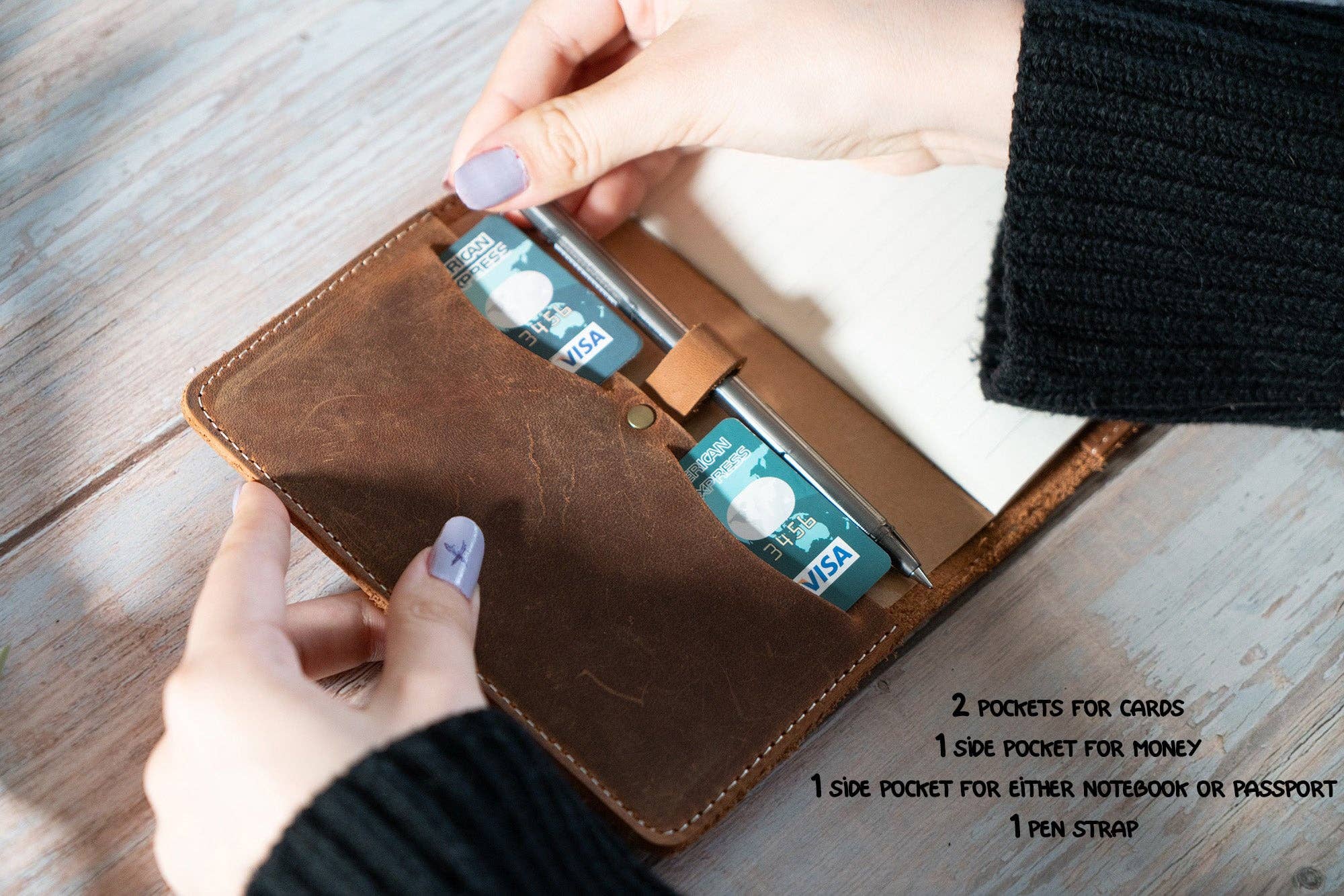 Personalized Leather Passport Cover, Leather Journal, Refillable Custom Notebook Travel Journal, Handmade Journal, Personalized Wedding Gift, Groomsmen Gift, Wedding Gift