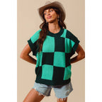 CHECK PLAID CASUAL SWEATER TOP