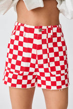 Red Checkered Shorts
