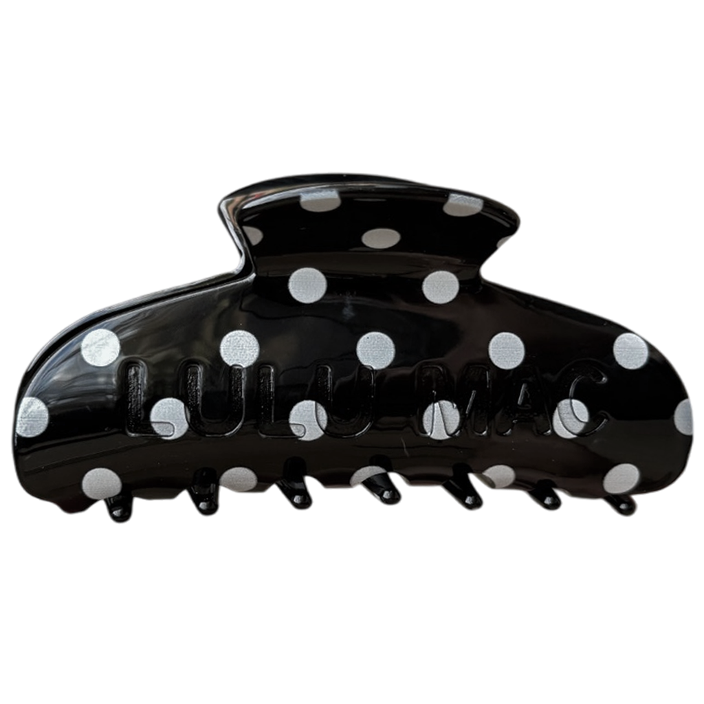 LULU MAC HAIR CLIPS LM-HR-1001- Black/White Dot