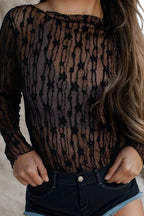 Floral Lace Long Sleeve Fit Top