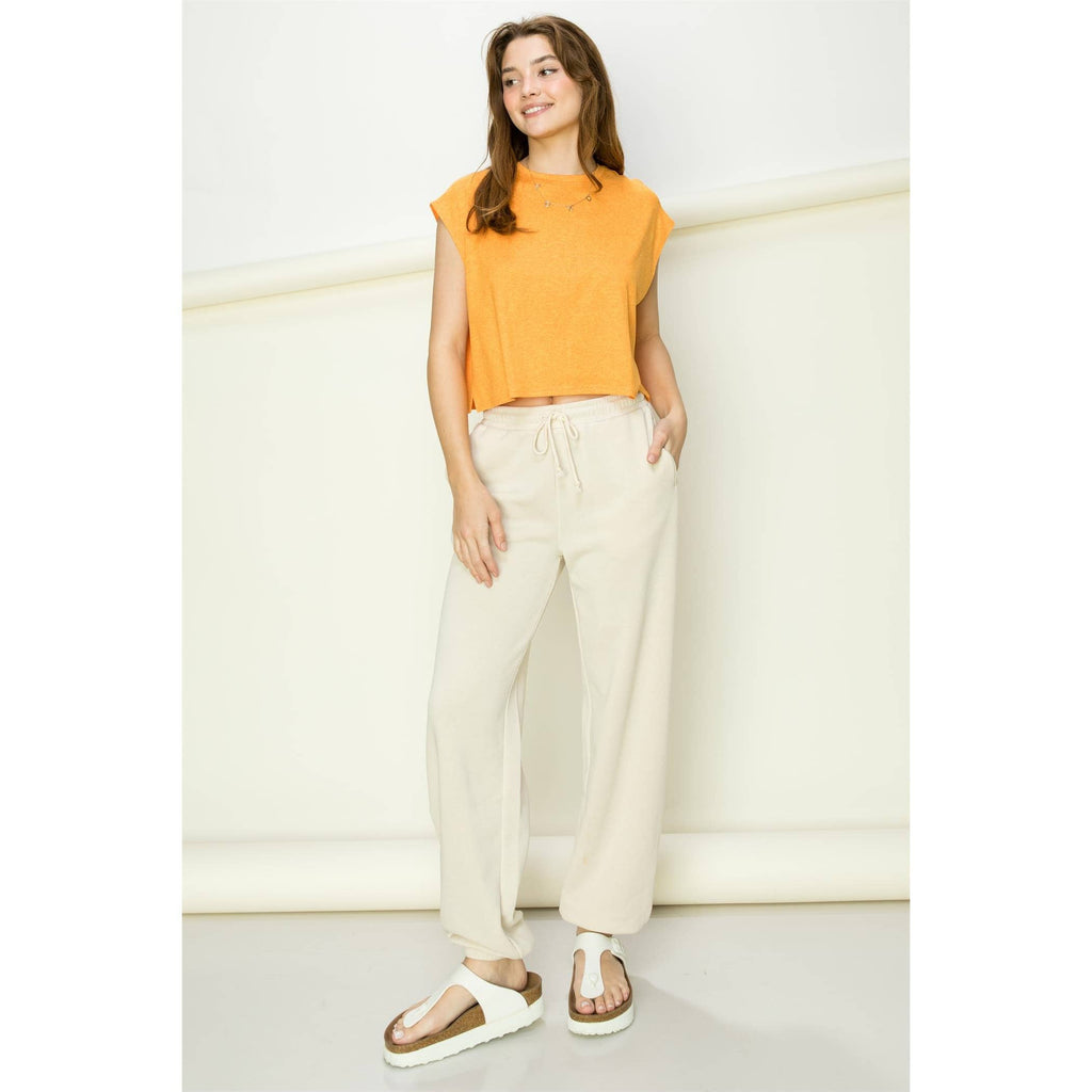 Crew Neck Cropped Top