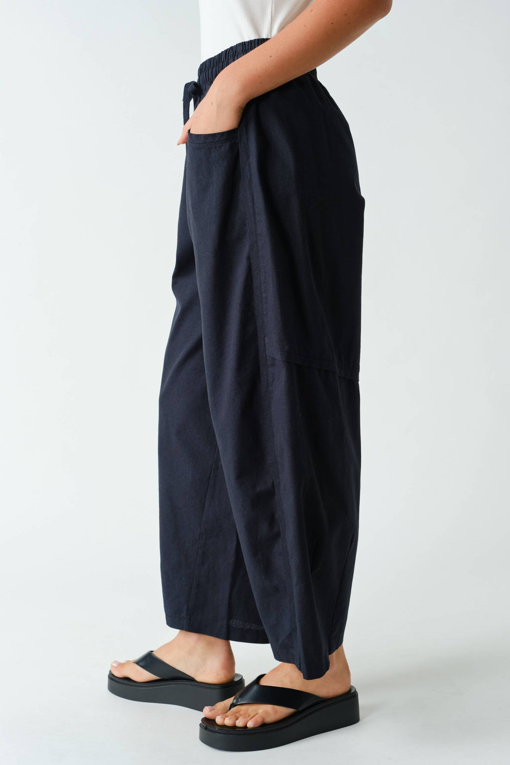 Ember Cotton Barrel-Leg Utility Pants