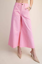 Crop High-Rise Wide-Leg Pants