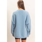 Acid Wash Crew Neck Long Sleeve Sweatshirt
