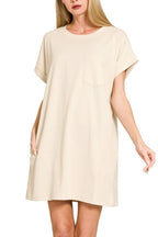 Premium Cotton T-shirts Dress With Pockets
