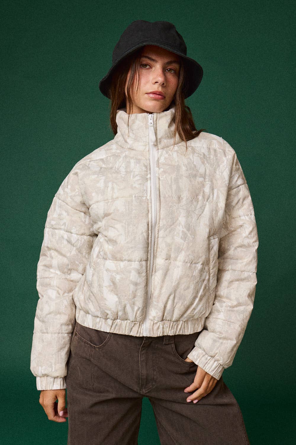 PJ16891-3 - CAMO QUILTED PUFFER JACKET