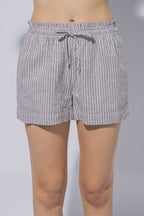 Striped Linen Blend Shorts