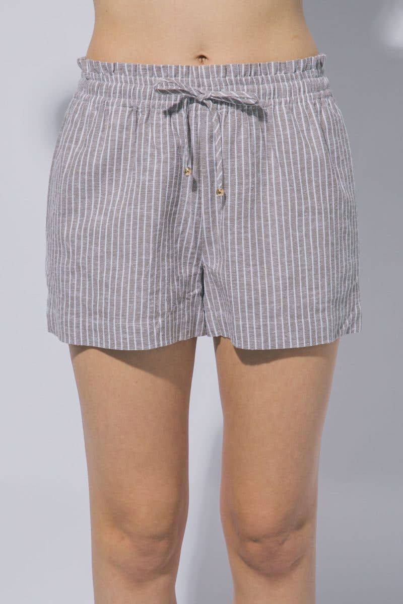 Striped Linen Blend Shorts