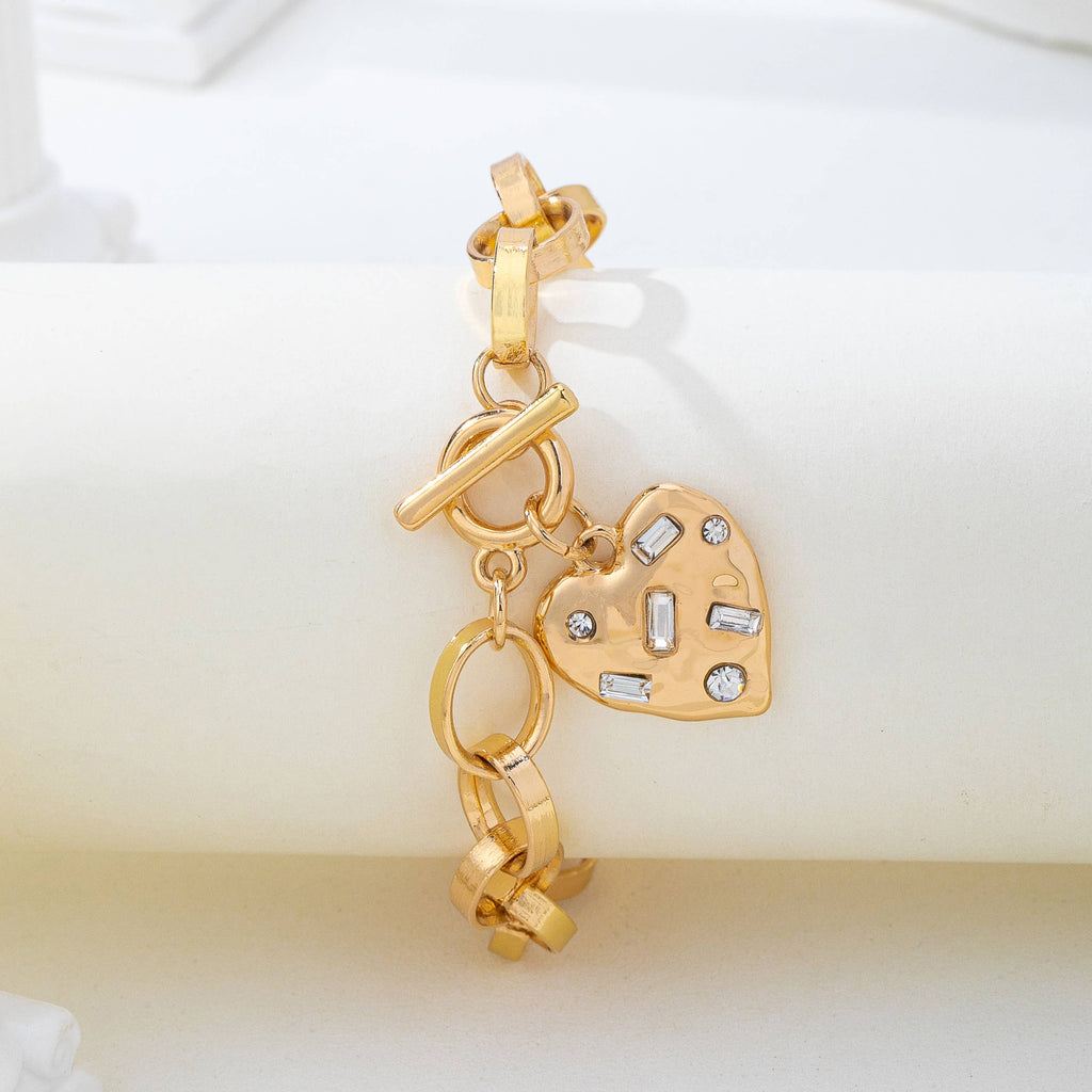 Crystal Heart Toggle Bracelet | 80B1741